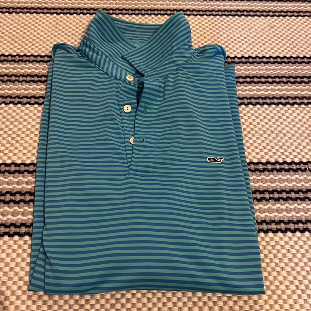 Vineyard Vines Blue Striped Polo Shirt